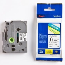 Brother originální páska do tiskárny štítků, Brother, TZE-211, černý tisk/bílý podklad, la