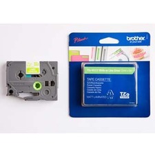 Brother originální páska do tisk. štítků TZE-MQG35, bílý tisk/zelený podklad, 12mm