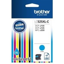 Brother originální ink LC-525XLC, cyan, 1300str., Brother DCP J100, DCP J105, MFCJ200