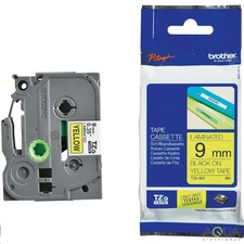 Brother páska do tiskárny štítků, Brother, TZE-S621, černý tisk/žlutý podklad, 9 mm