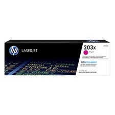 HP originální toner CF543X, magenta, HP 203X - pokšozený obal D (viz. popis)