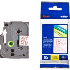 Brother originální páska do tiskárny štítků, Brother, TZE-132, červený tisk/průsvitný podk