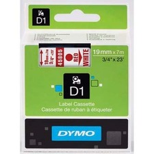 Dymo originální páska do tiskárny štítků, Dymo, 45805, S0720850, červený tisk/bílý podklad