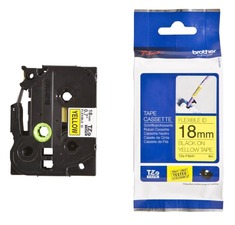 Brother originální páska do tiskárny štítků, Brother, TZE-FX641, černý tisk/žlutý podklad,