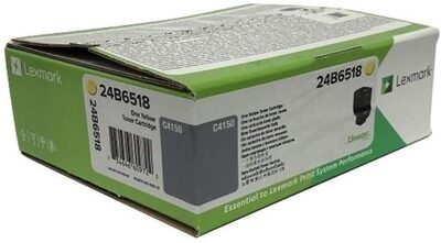 Lexmark originální toner 24B6518, yellow, 10000str., high capacity, return, Lexmark C 4150