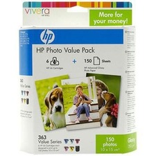 Inkoustová cartridge HP Set 6 kazet No.363 + Paper 10 x 15 cm, 150 listu, Q7966EE, color,