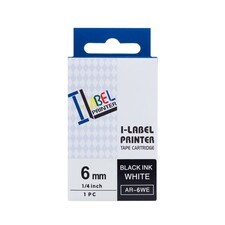 PRINTLINE kompatibilní páska s Casio, XR-6WE1, 6mm, 8m, černý tisk/bílý podklad