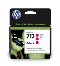 HP originální ink 3ED78A, HP 712, magenta, 29ml, HP 3-pack DesignJet Studio,T210,T230,T250