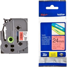 Brother originální páska do tiskárny štítků, Brother, TZE-451, černý tisk/červený podklad,