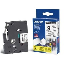 Brother, TZE-S221, 9mm, čierna tlač/biely podklad, extrémne adhezívna, O