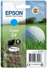Epson originální ink C13T34624010, T346240, cyan, 4.2ml, Epson WF-3720DWF, 3725DWF