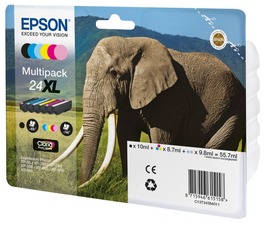 Epson originální ink C13T24384011, T2438, 24XL, CMYK/light C/light M, 3x8,7/2x9,8/10ml, Ep