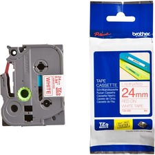 Brother originální páska do tiskárny štítků, Brother, TZE-252, červený tisk/bílý podklad,