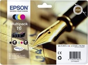 Epson originální ink C13T16264010, T162640, CMYK, 3x3.1/5.4ml, Epson WorkForce WF-2540WF,
