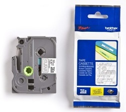 Brother originální páska do tiskárny štítků, Brother, TZE-135, bílý tisk/průsvitný podklad