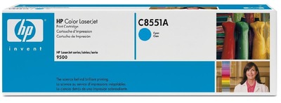 Tonerová cartridge HP, cyan, C8551A - poškozený obal B (viz. popis)