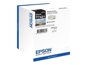 Epson originální ink C13T74314010, black, 2500str., 49ml, Epson WorkForce Pro WP-M4525 DNF