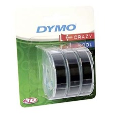 Dymo originální páska do tiskárny štítků, Dymo, S0847730, černý podklad, 3m, 9mm, 3D, 1 bl