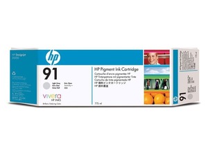 Inkoustová cartridge HP Designjet Z6100, C9466A, light grey, No. 91, 775 ml, O