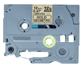 Brother originální páska do tiskárny štítků, Brother, TZE-MPGG31, černý tisk/zlatý podklad