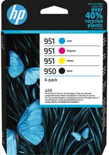 HP 950 Black/951 CMY Original Ink Cartridge 4-Pack , 6ZC65AE, CMY