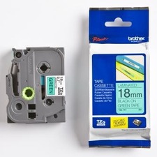 Brother originální páska do tiskárny štítků, Brother, TZE-741, černý tisk/zelený podklad,