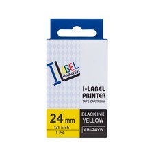 PRINTLINE kompatibilní páska  s Casio XR-24YW1 24mm, 8m, černý tisk/žlutý podklad