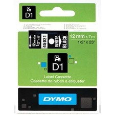 Dymo originální páska do tiskárny štítků, Dymo, 45021, S0720610, bílý tisk/černý podklad,