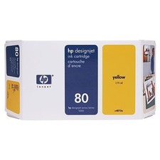 Inkoustová cartridge HP DesignJet 1050, C, 1055, C, CM, C4848A, yellow, No. 80, 350ml, O