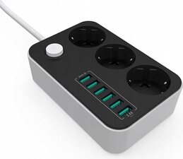 ColorWay CW-CHE36B 3 zásuvky, 1,8m, 6x USB