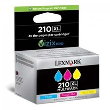 Lexmark originální ink 14L0269B, #210XL, cyan/magenta/yellow, return, 3x1600str., high cap