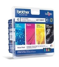 BrotherLC-1100HYVALBP, CMYK, 900/3x750str., high capacity, Brother DCP-669,pošk. obal E (v