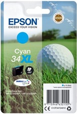 Epson originální ink C13T34724010, T347240, 34XL, cyan, 10.8ml, Epson WF-3720DWF, 3725DWF