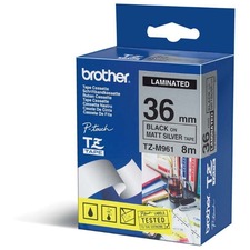 Brother originální páska do tiskárny štítků, Brother, TZE-M961, černý tisk/stříbrný podkla
