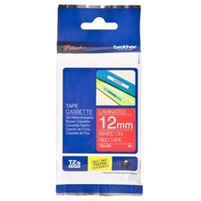 Brother originální páska do tiskárny štítků, Brother, TZE-435, bílý tisk/červený podklad,