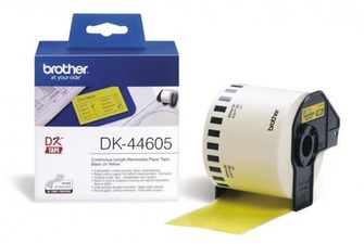 Brother - DK 44605 (papírová role žlutá 62mm x 30,48m) - snadno odstranitelná