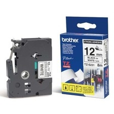 Brother páska do tiskárny štítků, Brother, TZE-S231, černý tisk/bílý podklad, 12mm