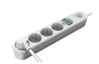 ColorWay CW-CHE44W, 4 zásuvky, 2m, 4x USB