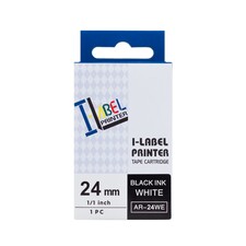 PRINTLINE kompatibilní páska s Casio, XR-24WE1, 24mm, 8m, černý tisk/bílý podklad